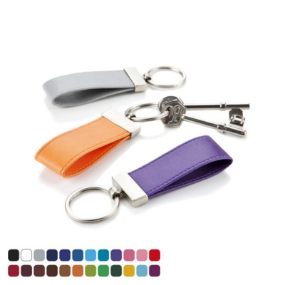 LARGE LOOP KEYRING FOB with Split Ring in Belluno PU Leather.
