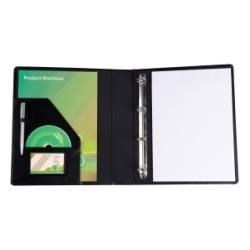 E LEATHER RING BINDER.