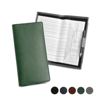 GOLF SCORECARD HOLDER with Handicap Card in Hampton Finecell Leather.