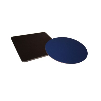 SIMPLE ROUND COASTER in Black Bonded Leather Board.