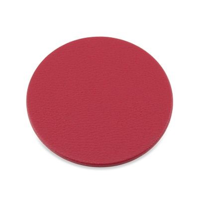 RASPBERRY ROUND COASTER in Recycled Como, a Quality Vegan PU.