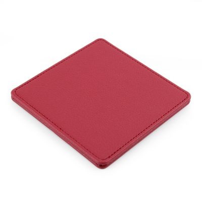RASPBERRY DELUXE SQUARE COASTER in Recycled Como, a Quality Vegan PU.