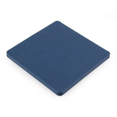 BLUE DELUXE SQUARE COASTER in Recycled Como, a Quality Vegan Pu.