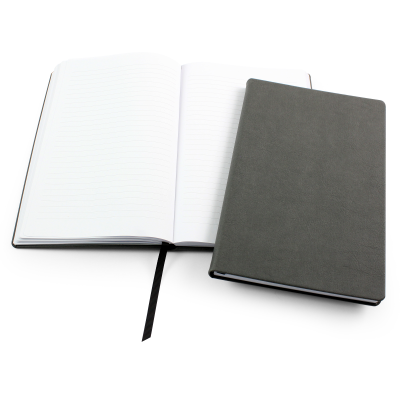 BIODEGRADABLE A5 CASEBOUND NOTE BOOK in Grey.