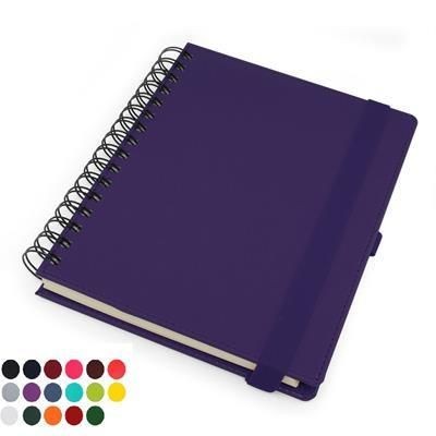DELUXE A5 WIRO NOTE BOOK with Belluno Soft Touch Leather Look Cover to Both Sides.