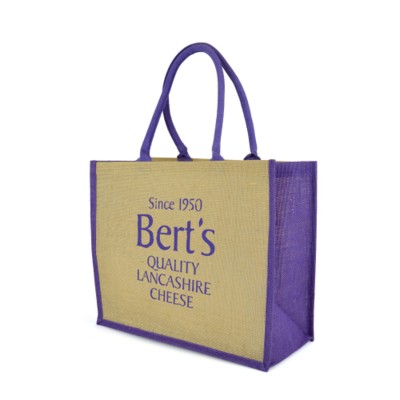 CHOW SHOPPER in Purple  Made From Natural Jute & in Landscape Profile.
