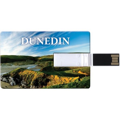 CREDIT CARD FLASH DRIVE MEMORY STICK in White.