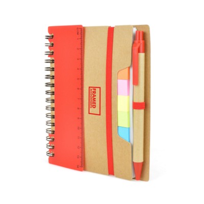 3-IN-1 NATURAL NOTE BOOK in Red.