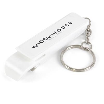 TARANTO 3-IN-1 LIGHTWEIGHT KEYRING in White with White Trim.