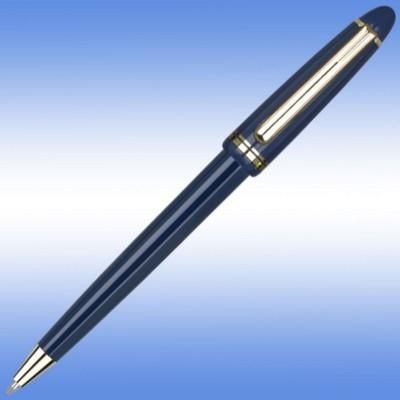 ALPINE GOLD BALL PEN in Blue with Gold Gilt Trim.