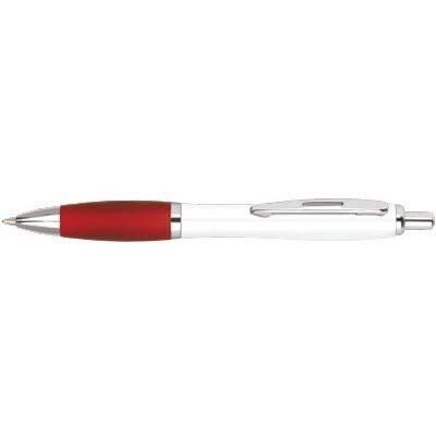 CONTOUR ECO BALL PEN in White with Red Grip.