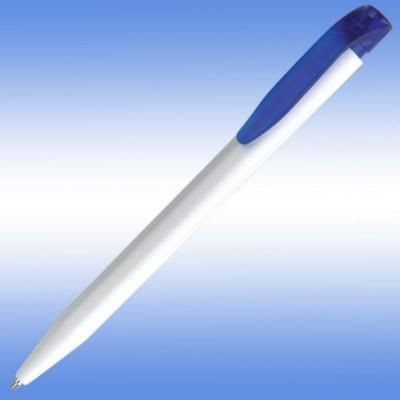 HARRIER EXTRA BALL PEN in White with Blue Trim.