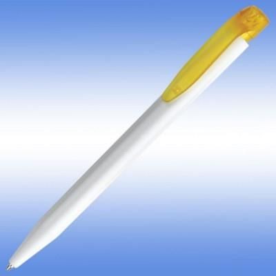HARRIER EXTRA BALL PEN in White with Yellow Trim.