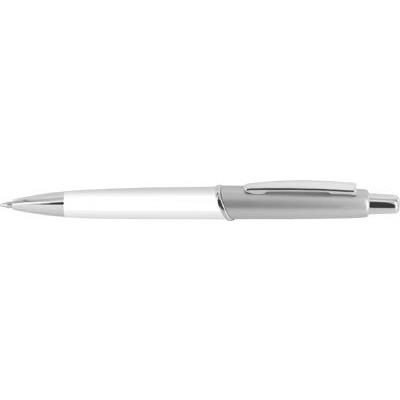 PEGASUS BALL PEN in White with Silver Trim.