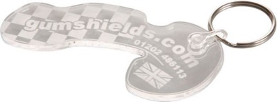 CLEAR TRANSPARENT or FROSTED ACRYLIC KEYRING.