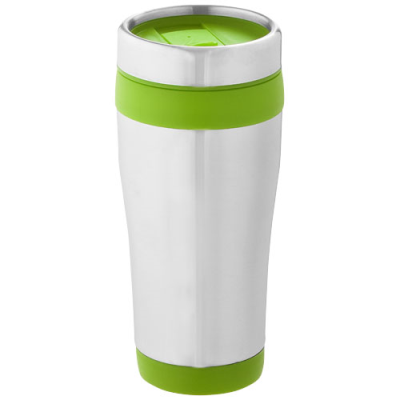 ELWOOD 410 ML THERMAL INSULATED TUMBLER in Silver-lime Green.