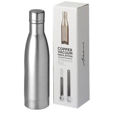 VASA 500 ML COPPER VACUUM THERMAL INSULATED SPORTS BOTTLE in Silver.