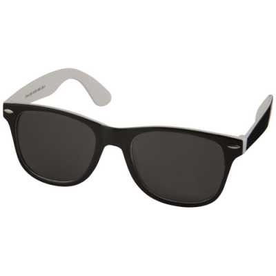 SUN RAY SUNGLASSES with Two Colour Tones in White Solid-black Solid.