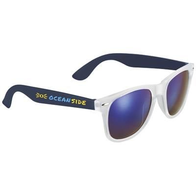 SUN RAY SUNGLASSES with Mirrored Lenses in Navy.