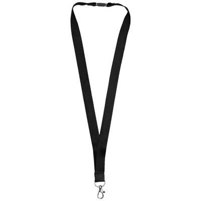 JULIAN BAMBOO LANYARD with Safety Clip in Black Solid.