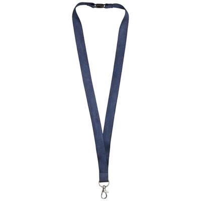 JULIAN BAMBOO LANYARD with Safety Clip in Navy.