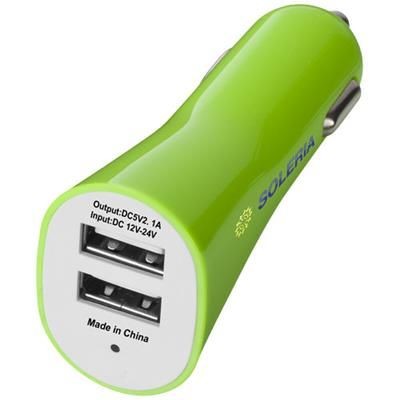 POLE DUAL CAR ADAPTER in Lime.
