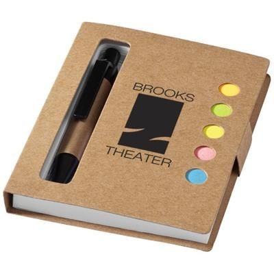 REVEAL COLOUR STICKY NOTES BOOKLET with Pen in Natural.