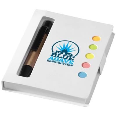 REVEAL COLOUR STICKY NOTES BOOKLET with Pen in White Solid.