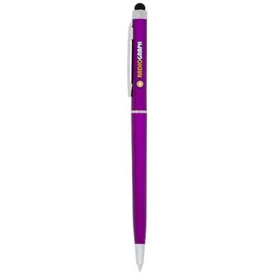 VALERIA ABS BALL PEN with Stylus in Pink.