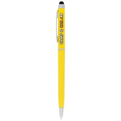 VALERIA ABS BALL PEN with Stylus in Yellow.
