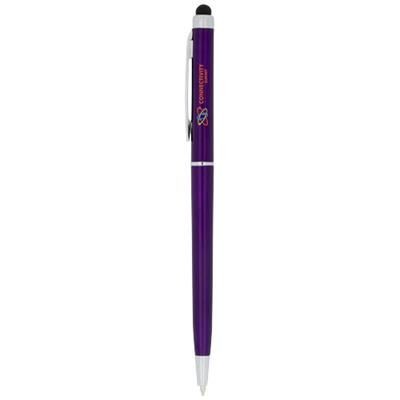 VALERIA ABS BALL PEN with Stylus in Purple.