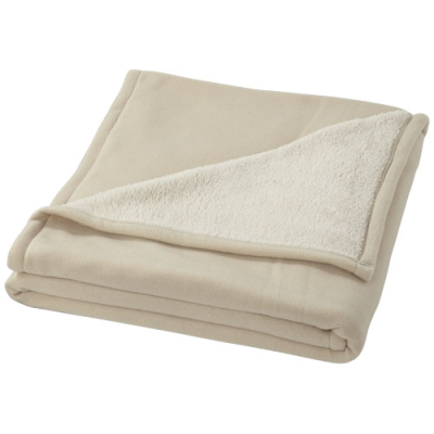 SPRINGWOOD SOFT FLEECE AND SHERPA PLAID PICNIC BLANKET in Off-white.