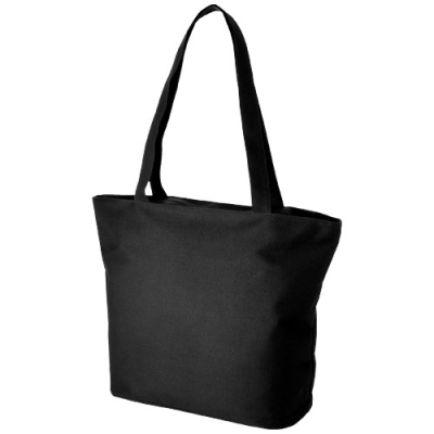 PANAMA ZIPPERED TOTE BAG in Black Solid.