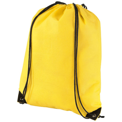 EVERGREEN NON-WOVEN DRAWSTRING BACKPACK RUCKSACK in Yellow.