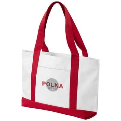 MADISON TOTE BAG in White Solid-red.