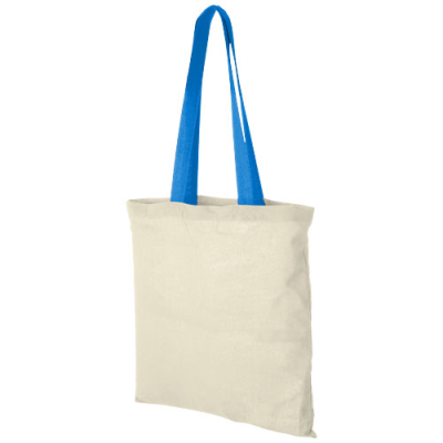 NEVADA 100 G-M² COTTON TOTE BAG COLOUR HANDLES in Natural-process Blue.