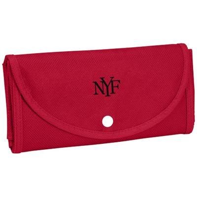 MAPLE BUTTONED FOLDING NON-WOVEN TOTE BAG in Red.