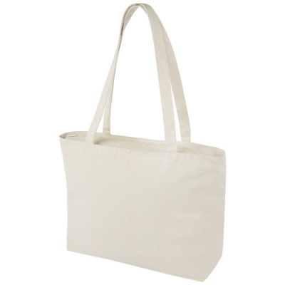 NINGBO 340 G-M² ZIPPERED COTTON TOTE BAG in Natural.
