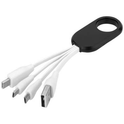 TROUP 4-IN-1 CHARGER CABLE with Type-c Tip in Black Solid.