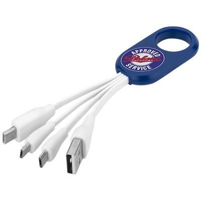 TROUP 4-IN-1 CHARGER CABLE with Type-c Tip in Royal Blue.