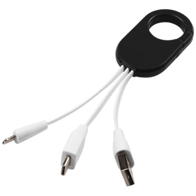 TROOP 3-IN-1 CHARGER CABLE in Black Solid.