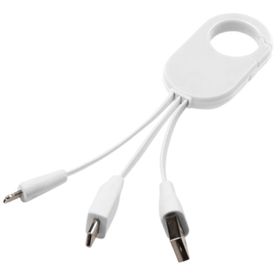 TROOP 3-IN-1 CHARGER CABLE in White Solid.