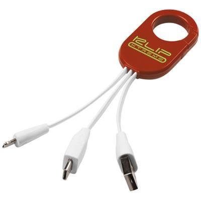 TROOP 3-IN-1 CHARGER CABLE in Red.