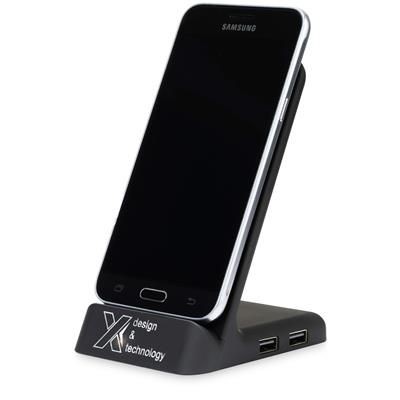 SCX DESIGN W15 10W LIGHT-UP CORDLESS CHARGER STAND in Solid Black.
