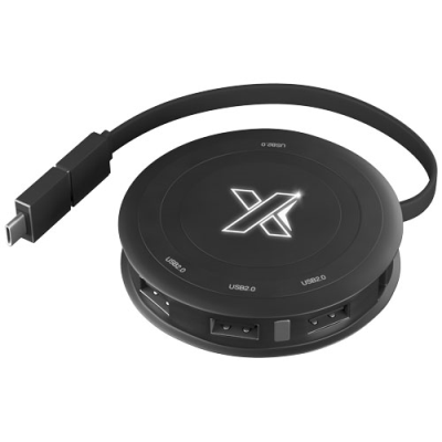SCX DESIGN H16 CORDLESS CHARGER 5W & HUB in Solid Black.