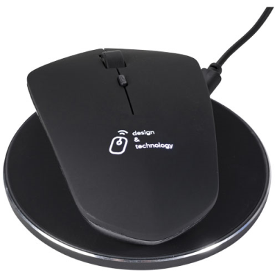 SCX DESIGN O21 CORDLESS CHARGER MOUSE in Solid Black.