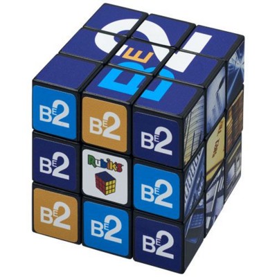 RUBIKS CUBE® with Branding on All Sides in Black Solid.