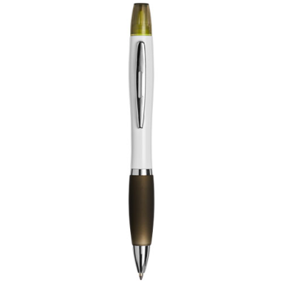CURVY BALL PEN with Highlighter in Heather Charcoal-white Solid.