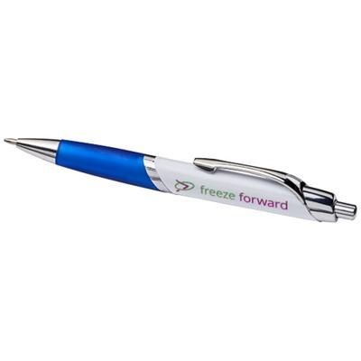 ELLIPSE BALL PEN with White Barrel in White Solid-royal Blue.