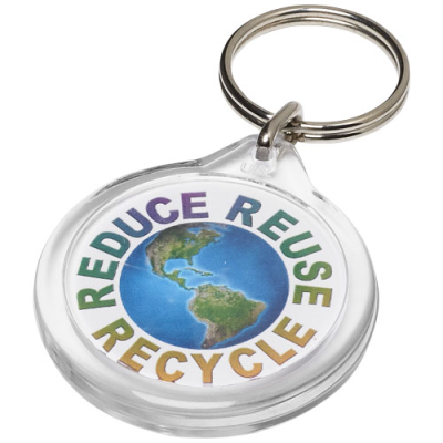 ORB I7 ROUND KEY CHAIN in Transparent Clear Transparent.